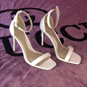 NEW Missguided square-toed white heels